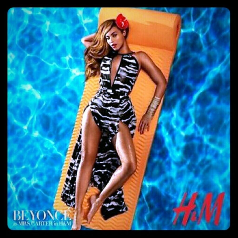NEW H&M x Beyonce Summer 2013 Collection Zebra Print Halter Maxi Dress